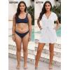 image:imageYonique Terry Cloth Cover Ups  Hooded Cotton Swim Sun Coverup with Zipper Pockets Beach SwimsuitsSolid White
