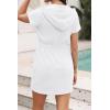 image:imageYonique Terry Cloth Cover Ups  Hooded Cotton Swim Sun Coverup with Zipper Pockets Beach SwimsuitsSolid White