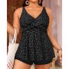 image:imagePlus Size Tankini Top Only  Flowy Bathing Suits Top Plus Size Swim Top 2025 Modest Swimsuits TopBlack Dot