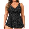 image:imagePlus Size Tankini Top Only  Flowy Bathing Suits Top Plus Size Swim Top 2025 Modest Swimsuits TopBlack Dot
