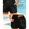 image:imageYonique Women Underwire Tankini Swimsuit with Shorts  Two Piece Tummy Control Bathing Suit 2025 Swimwear with PocketsBlack