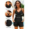 image:imageYonique Women Underwire Tankini Swimsuit with Shorts  Two Piece Tummy Control Bathing Suit 2025 Swimwear with PocketsBlack