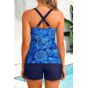 image:imageYonique Women Underwire Tankini Swimsuit with Shorts  Two Piece Tummy Control Bathing Suit 2025 Swimwear with PocketsBlue Paisley