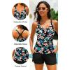 image:imageYonique Women Underwire Tankini Swimsuit with Shorts  Two Piece Tummy Control Bathing Suit 2025 Swimwear with PocketsFloral