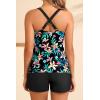 image:imageYonique Women Underwire Tankini Swimsuit with Shorts  Two Piece Tummy Control Bathing Suit 2025 Swimwear with PocketsFloral