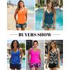 image:imageYonique Women Underwire Tankini Swimsuit with Shorts  Two Piece Tummy Control Bathing Suit 2025 Swimwear with PocketsOrange Floral
