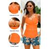 image:imageYonique Women Underwire Tankini Swimsuit with Shorts  Two Piece Tummy Control Bathing Suit 2025 Swimwear with PocketsOrange Floral