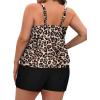 image:imageYonique Plus Size Tankini Swimsuits for Women with Shorts Two Piece Bathing Suit with Pockets Swimwear Leopard 16W