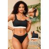 image:imageWomen Sport Bra Swimsuit Top  Swim Bra Bikini Top Only Scoop Neck Bathing Top 2025 SwimwearBlack and White1