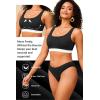 image:imageWomen Sport Bra Swimsuit Top  Swim Bra Bikini Top Only Scoop Neck Bathing Top 2025 SwimwearBlack and White1