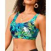 image:imageWomen Sport Bra Swimsuit Top  Swim Bra Bikini Top Only Scoop Neck Bathing Top 2025 SwimwearBlue Leaves1
