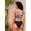 image:imageWomen Sport Bra Swimsuit Top  Swim Bra Bikini Top Only Scoop Neck Bathing Top 2025 SwimwearColorful Flowers