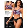 image:imageWomen Sport Bra Swimsuit Top  Swim Bra Bikini Top Only Scoop Neck Bathing Top 2025 SwimwearColorful Leopard