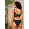image:imageWomen Sport Bra Swimsuit Top  Swim Bra Bikini Top Only Scoop Neck Bathing Top 2025 SwimwearGreen Camo