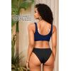image:imageWomen Sport Bra Swimsuit Top  Swim Bra Bikini Top Only Scoop Neck Bathing Top 2025 SwimwearNavy Blue