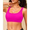 image:imageWomen Sport Bra Swimsuit Top  Swim Bra Bikini Top Only Scoop Neck Bathing Top 2025 SwimwearUnderwire Pink
