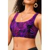 image:imageWomen Sport Bra Swimsuit Top  Swim Bra Bikini Top Only Scoop Neck Bathing Top 2025 SwimwearUnderwire Purple Leaves