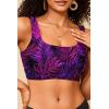 image:imageWomen Sport Bra Swimsuit Top  Swim Bra Bikini Top Only Scoop Neck Bathing Top 2025 SwimwearUnderwire Purple Leaves