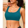 image:imageWomen Sport Bra Swimsuit Top  Swim Bra Bikini Top Only Scoop Neck Bathing Top 2025 SwimwearUnderwire Teal