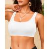 image:imageWomen Sport Bra Swimsuit Top  Swim Bra Bikini Top Only Scoop Neck Bathing Top 2025 SwimwearUnderwire White