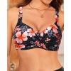 image:imageWomen Underwire Bikini Top  2025 Push Up Swimsuit Tops Padded Bra Bathing SuitPink  Floral