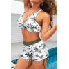 image:imageYonique 3 Piece Tankini Swimsuits for Women Swim Tank Top Bathing Suits with Boy Shorts and Bra Athletic SwimwearGreen Palm Tree