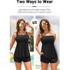 image:imageYonique Bandeau Tankini with Shorts  Strapless Two Piece Swimsuit with Pockets Flowy Bathing Suit 2026 SwimwearBlack