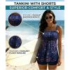 image:imageYonique Bandeau Tankini with Shorts  Strapless Two Piece Swimsuit with Pockets Flowy Bathing Suit 2026 SwimwearStarry Sky
