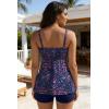 image:imageYonique Bandeau Tankini with Shorts  Strapless Two Piece Swimsuit with Pockets Flowy Bathing Suit 2026 SwimwearStarry Sky
