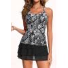 image:imageYonique Two Piece Tankini Swimsuits for Women with Shorts Tummy Control Bathing Suits Athletic SwimwearBlack Floral