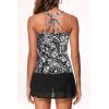 image:imageYonique Two Piece Tankini Swimsuits for Women with Shorts Tummy Control Bathing Suits Athletic SwimwearBlack Floral