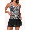 image:imageYonique Two Piece Tankini Swimsuits for Women with Shorts Tummy Control Bathing Suits Athletic SwimwearBlack Floral