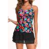 image:imageYonique Two Piece Tankini Swimsuits for Women with Shorts Tummy Control Bathing Suits Athletic SwimwearColorful  Floral