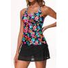 image:imageYonique Two Piece Tankini Swimsuits for Women with Shorts Tummy Control Bathing Suits Athletic SwimwearColorful  Floral