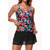 image:imageYonique Two Piece Tankini Swimsuits for Women with Shorts Tummy Control Bathing Suits Athletic SwimwearColorful  Floral