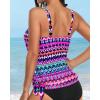 image:imageYonique Womens Blouson Tankini Top Only Loose Fit Swim Top No Bottom Modest SwimsuitPink Tribal