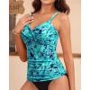 image:imageYonique Womens Tankini Top Swimwear Twist V Neck Swimsuits Tummy Control Bathing Suits Top OnlyGreen Paisley