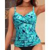 image:imageYonique Womens Tankini Top Swimwear Twist V Neck Swimsuits Tummy Control Bathing Suits Top OnlyGreen Paisley