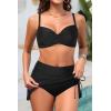 image:imageYonique Womens Underwire Bikini with Swim Skirt  2026 Tummy Control Two Piece Bathing Suit High Waisted Push Up SwimwearBlack