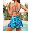 image:imageYonique Womens Underwire Bikini with Swim Skirt  2026 Tummy Control Two Piece Bathing Suit High Waisted Push Up SwimwearBlue Leaves