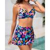 image:imageYonique Womens Underwire Bikini with Swim Skirt  2026 Tummy Control Two Piece Bathing Suit High Waisted Push Up SwimwearColorful Flower