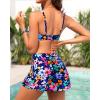 image:imageYonique Womens Underwire Bikini with Swim Skirt  2026 Tummy Control Two Piece Bathing Suit High Waisted Push Up SwimwearColorful Flower