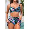image:imageYonique Womens Underwire Bikini with Swim Skirt  2026 Tummy Control Two Piece Bathing Suit High Waisted Push Up SwimwearColorful Watercolor Florals