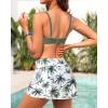 image:imageYonique Womens Underwire Bikini with Swim Skirt  2026 Tummy Control Two Piece Bathing Suit High Waisted Push Up SwimwearGreen Palm Tree