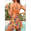 image:imageYonique Womens Underwire Bikini with Swim Skirt  2026 Tummy Control Two Piece Bathing Suit High Waisted Push Up SwimwearOrange Flowers