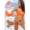 image:imageYonique Womens Underwire Bikini with Swim Skirt  2026 Tummy Control Two Piece Bathing Suit High Waisted Push Up SwimwearOrange Flowers