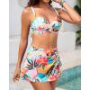 image:imageYonique Womens Underwire Bikini with Swim Skirt  2026 Tummy Control Two Piece Bathing Suit High Waisted Push Up SwimwearPastelcolored Florals