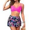image:imageYonique Womens Underwire Bikini with Swim Skirt  2026 Tummy Control Two Piece Bathing Suit High Waisted Push Up SwimwearPink and Floral