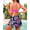 image:imageYonique Womens Underwire Bikini with Swim Skirt  2026 Tummy Control Two Piece Bathing Suit High Waisted Push Up SwimwearPink and Floral