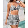 image:imageYonique Womens Underwire Bikini with Swim Skirt  2026 Tummy Control Two Piece Bathing Suit High Waisted Push Up SwimwearPlaid